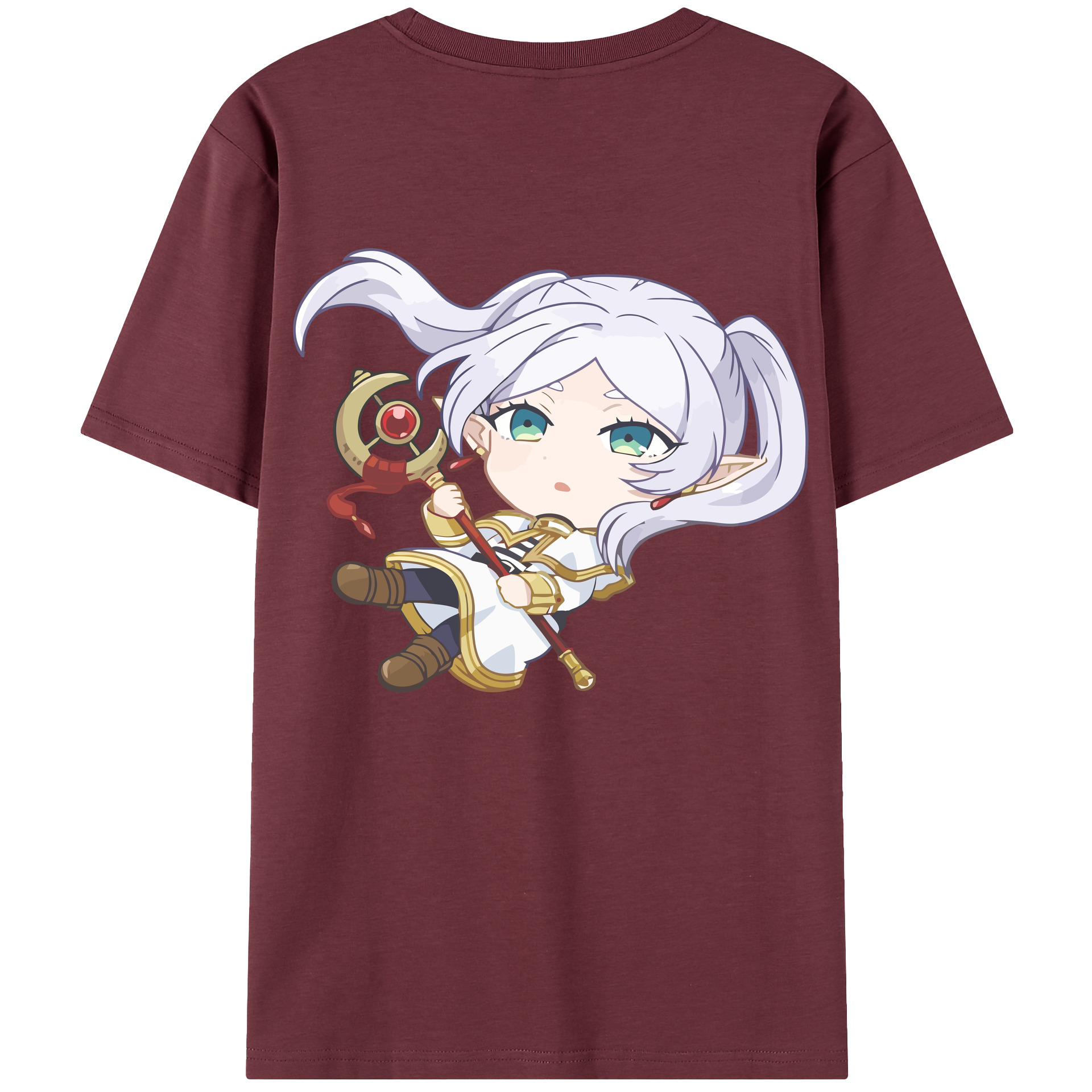 （画像用） 葬送のフリーレン Frieren 綿100％半袖Tシャツ（背面プリント）
